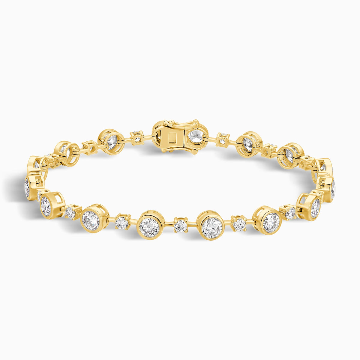 Alternating Multi-Shape Diamond Tennis Bracelet in 14K Yellow Gold
