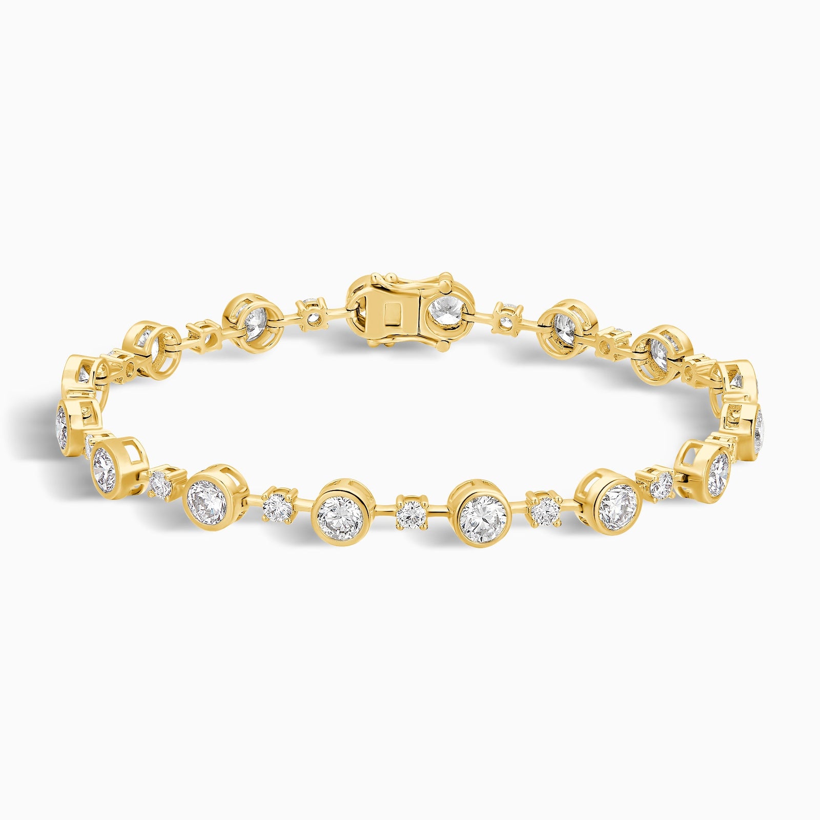 Alternating Multi-Shape Diamond Tennis Bracelet