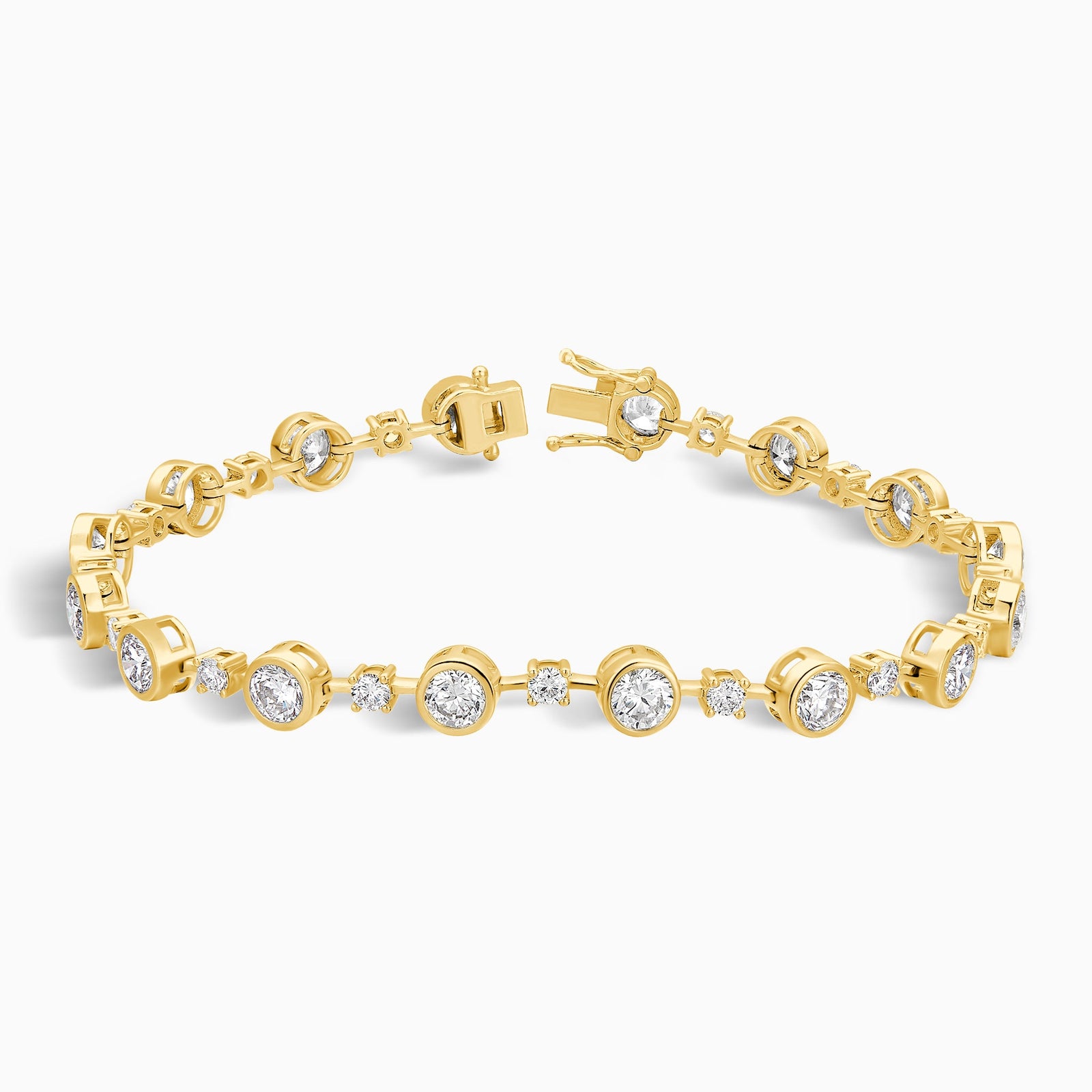 Alternating Multi-Shape Diamond Tennis Bracelet