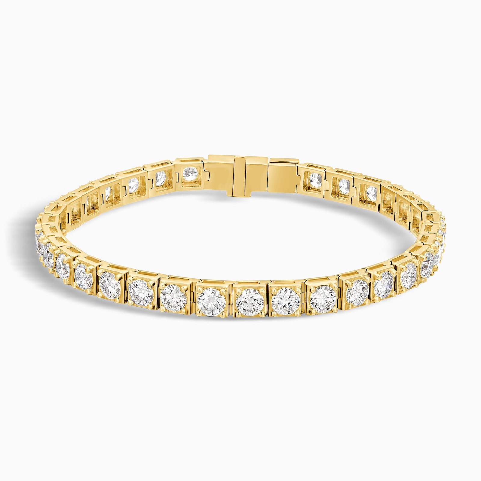 Round Brilliant Box Link Diamond Tennis Bracelet