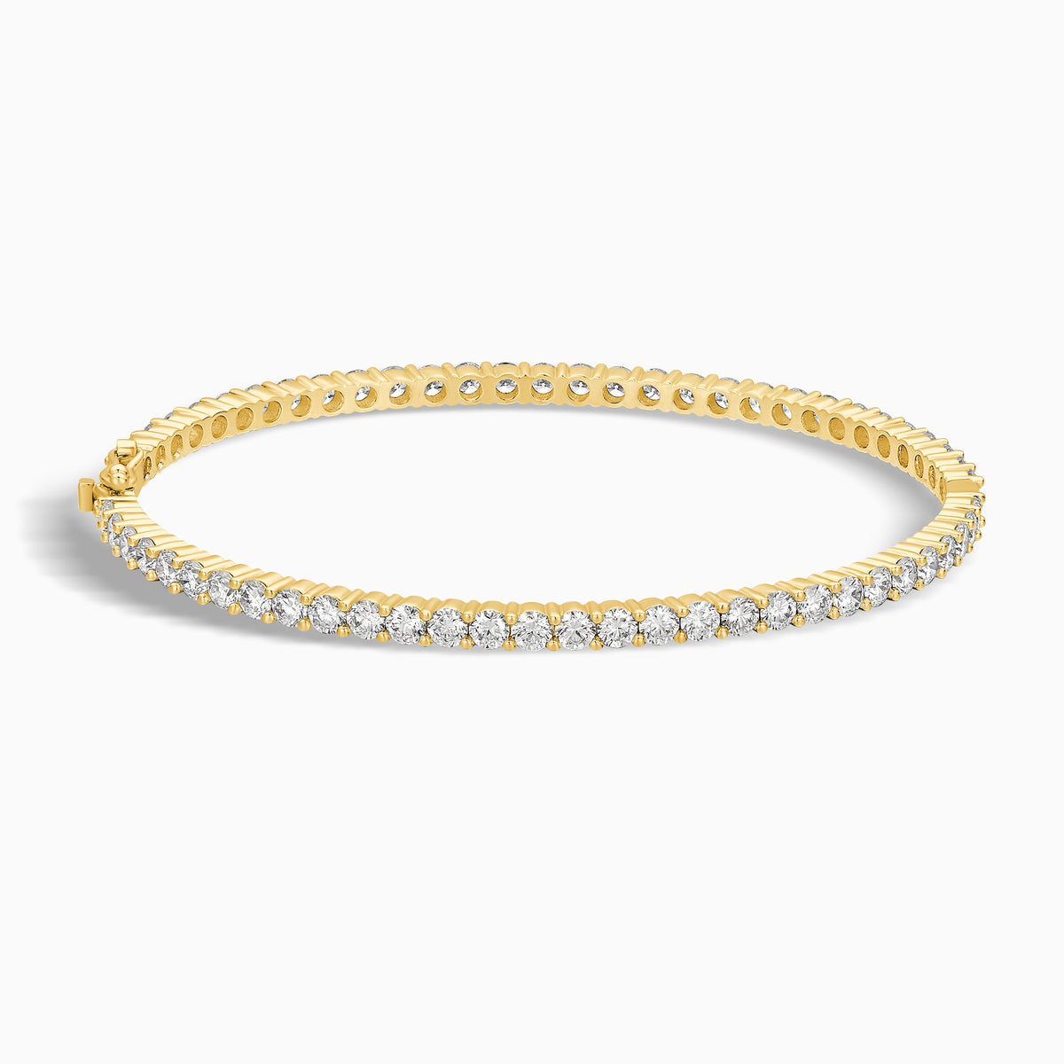 Round Brilliant Eternity Bangle Bracelet in 18K Yellow Gold