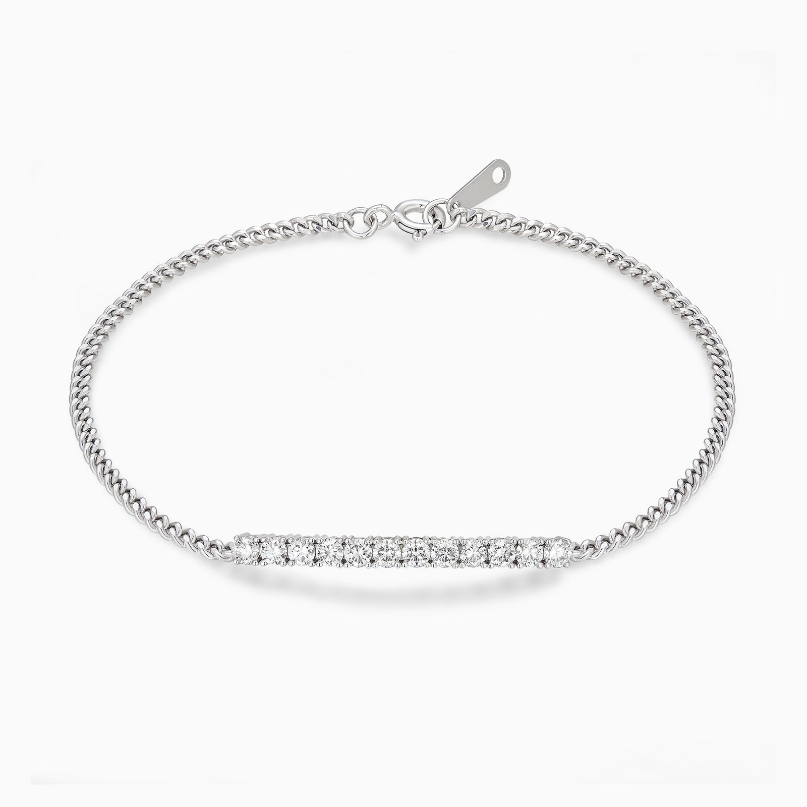 Round Brilliant Diamond Bar Bracelet