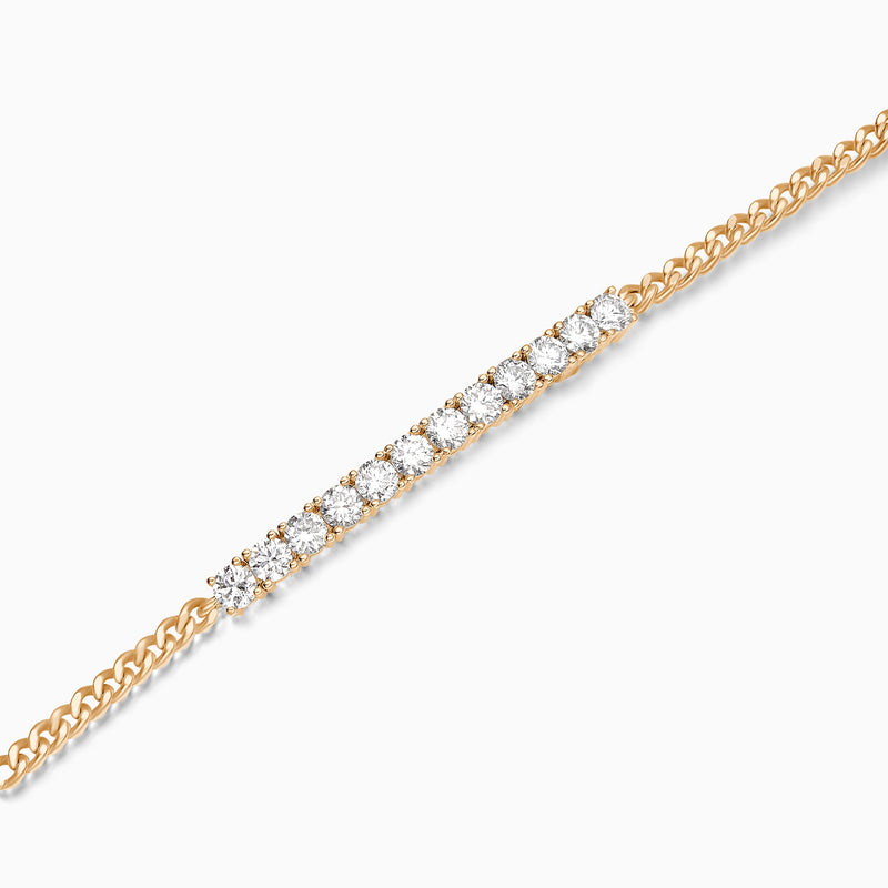 Round Brilliant Diamond Bar Bracelet