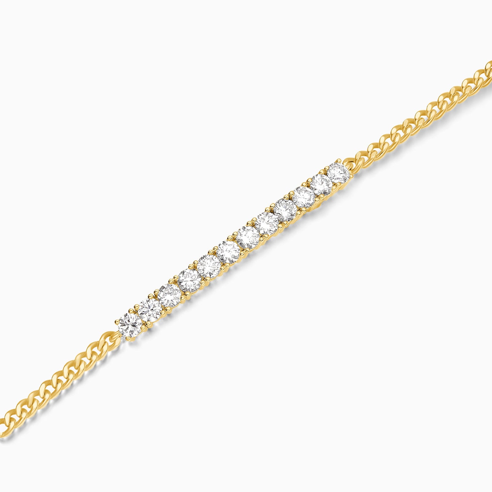 Round Brilliant Diamond Bar Bracelet