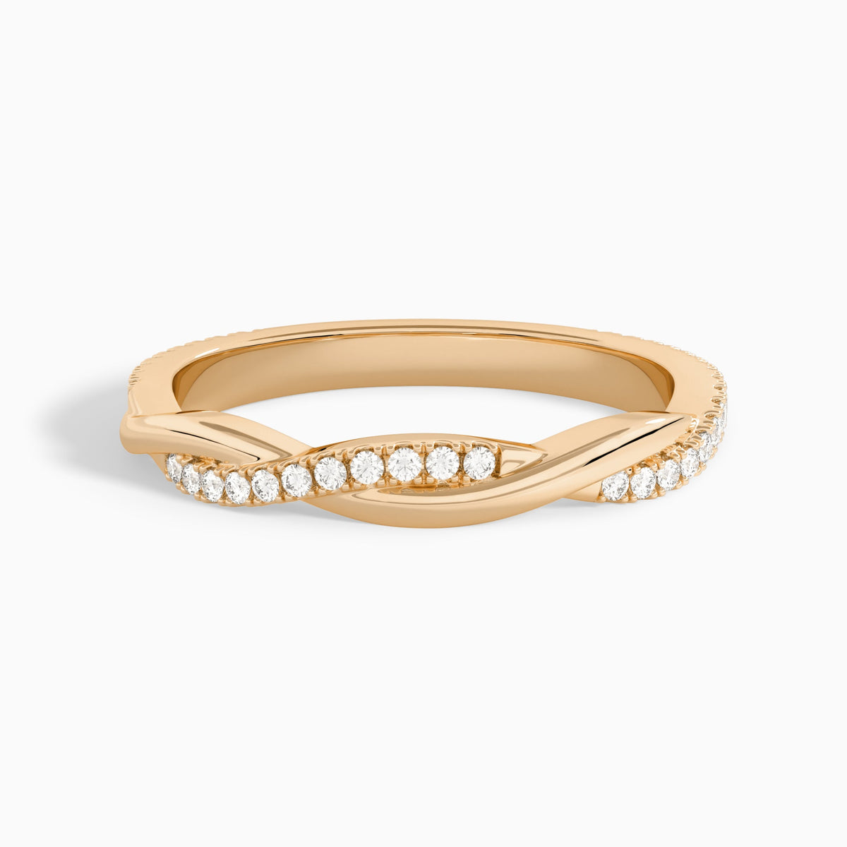 Petite Twisted Vine Diamond Ring in 14K Rose Gold