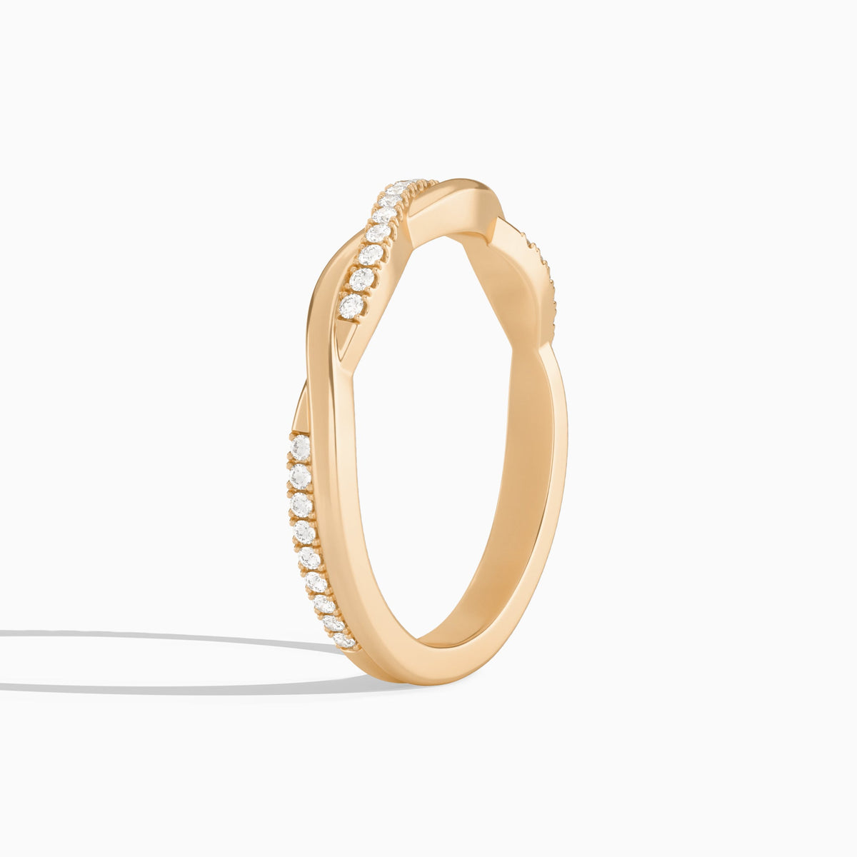 Petite Twisted Vine Diamond Ring in 14K Rose Gold