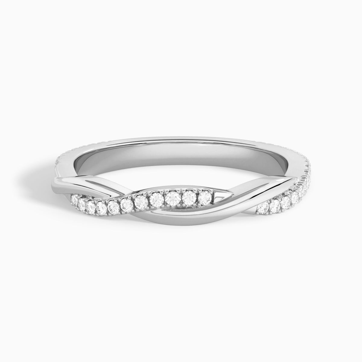 Petite Twisted Vine Diamond Ring in 14K White Gold