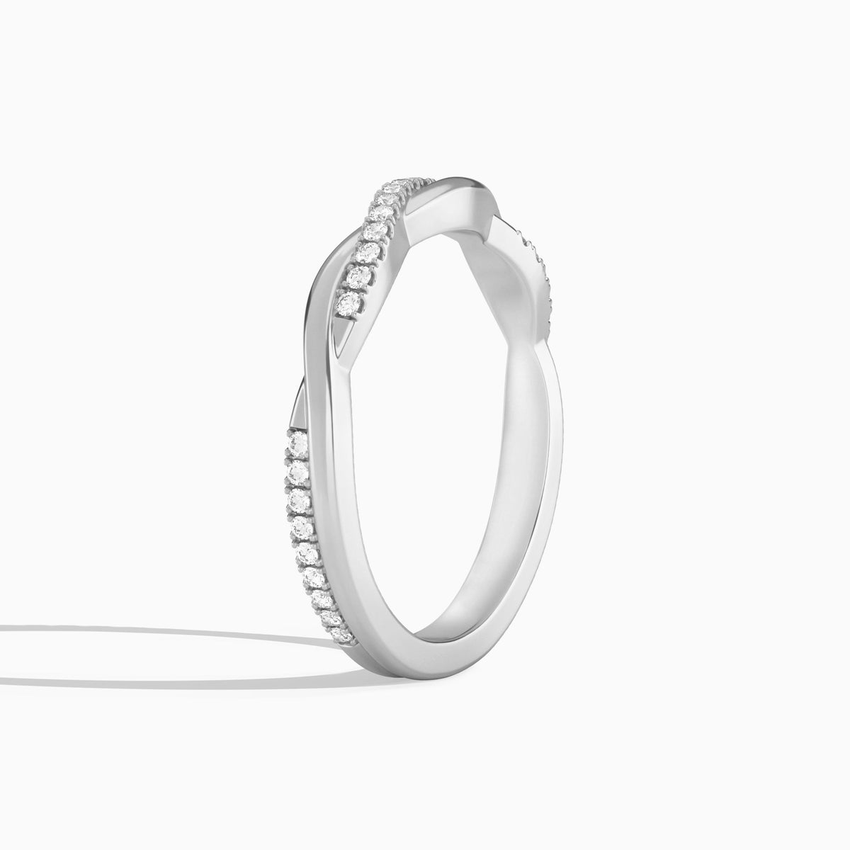 Petite Twisted Vine Diamond Ring in 14K White Gold