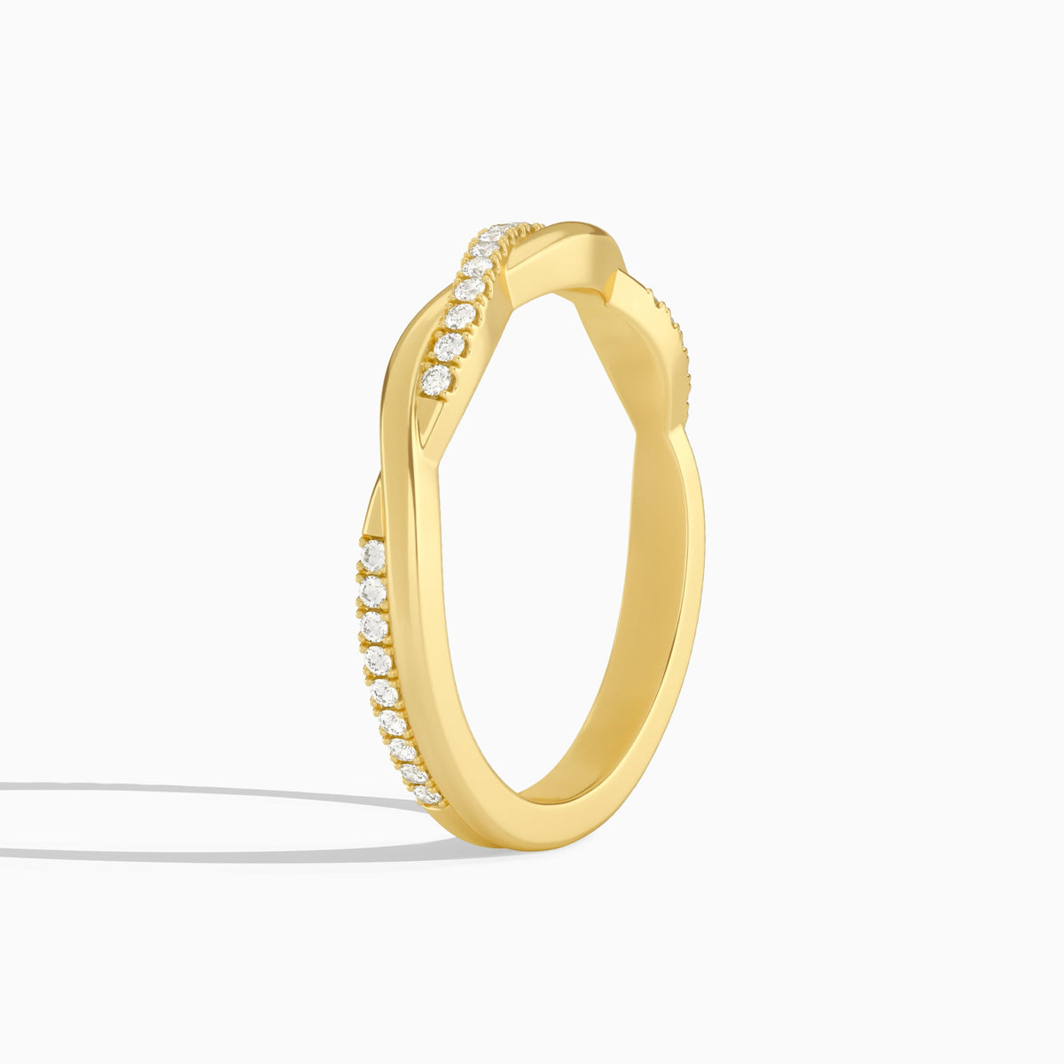 Petite Twisted Vine Diamond Ring in 18K Yellow Gold