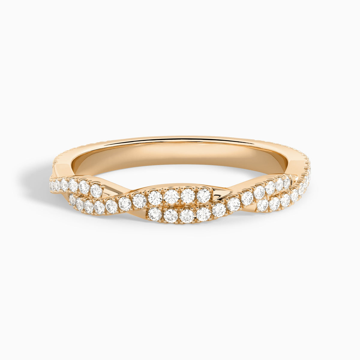 Luxe Petite Twisted Vine Diamond Ring in 14K Rose Gold