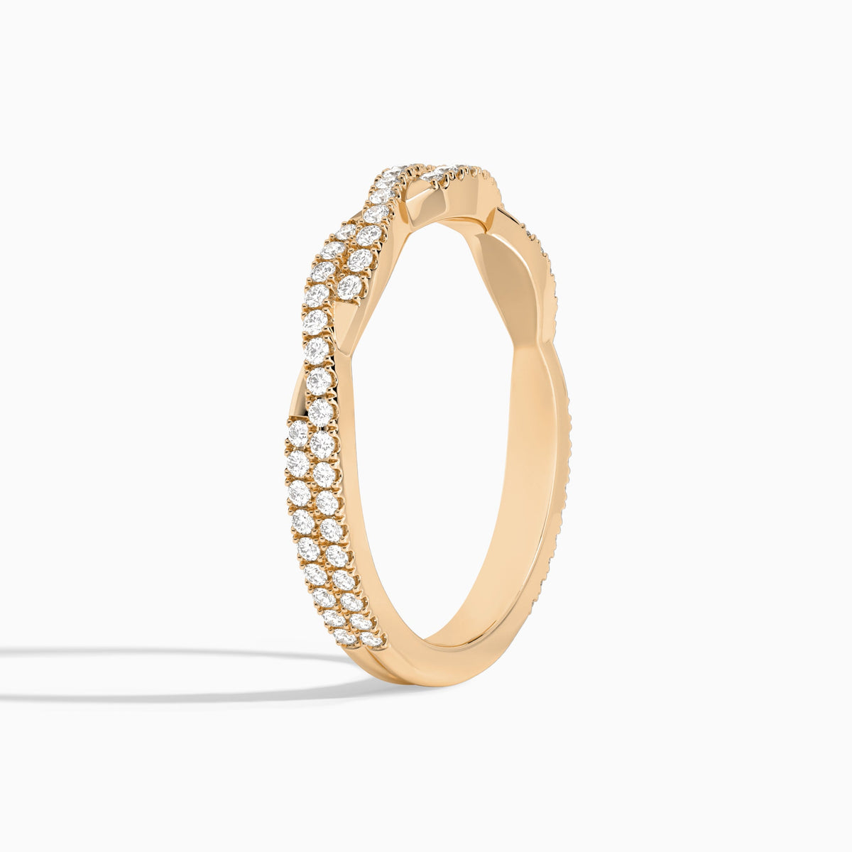 Luxe Petite Twisted Vine Diamond Ring in 14K Rose Gold
