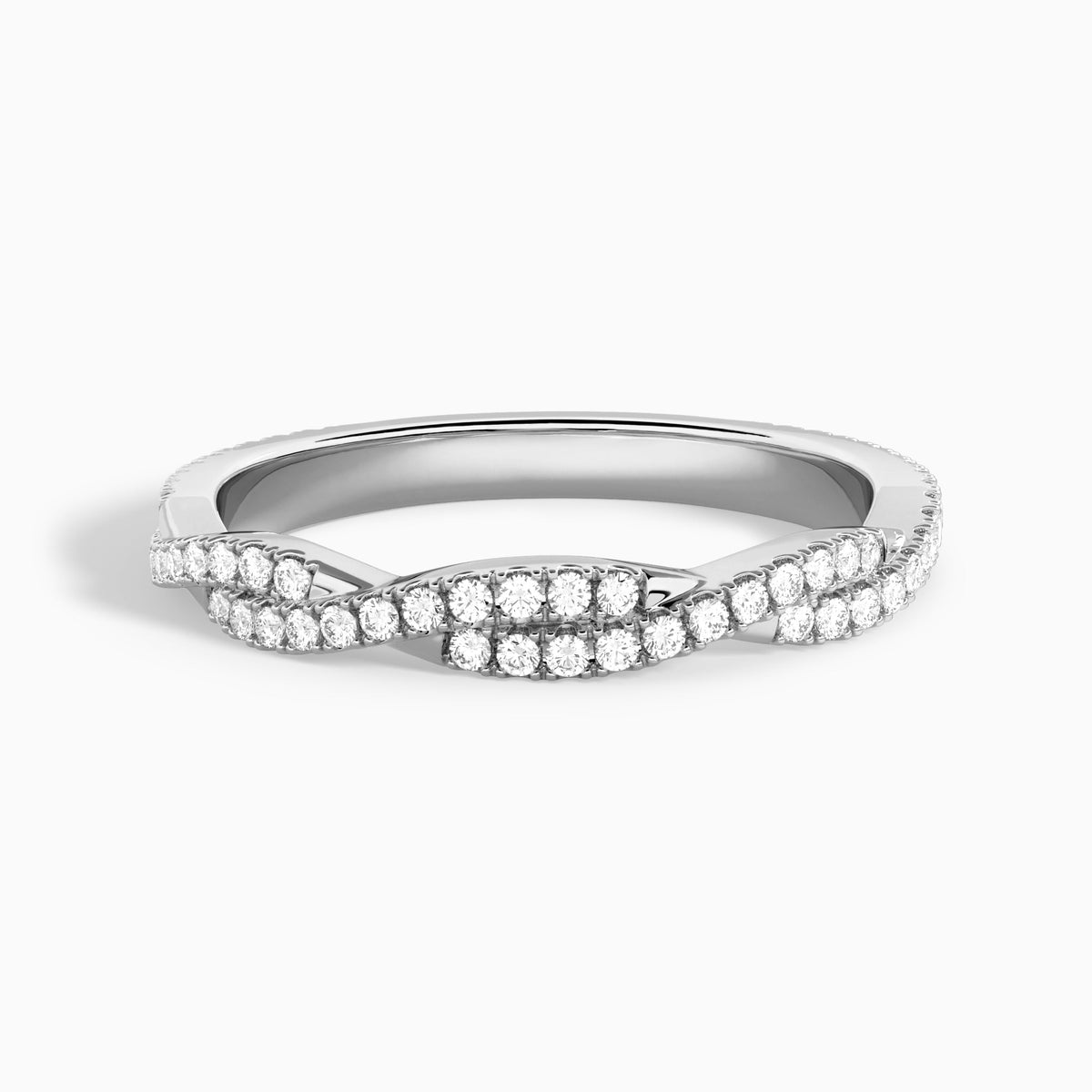 Luxe Petite Twisted Vine Diamond Ring in 18K White Gold