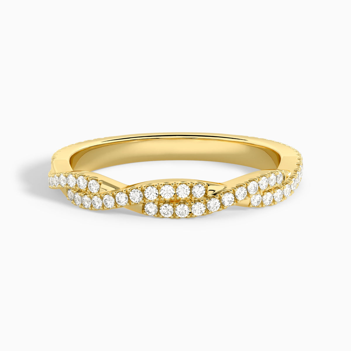 Luxe Petite Twisted Vine Diamond Ring in 18K Yellow Gold