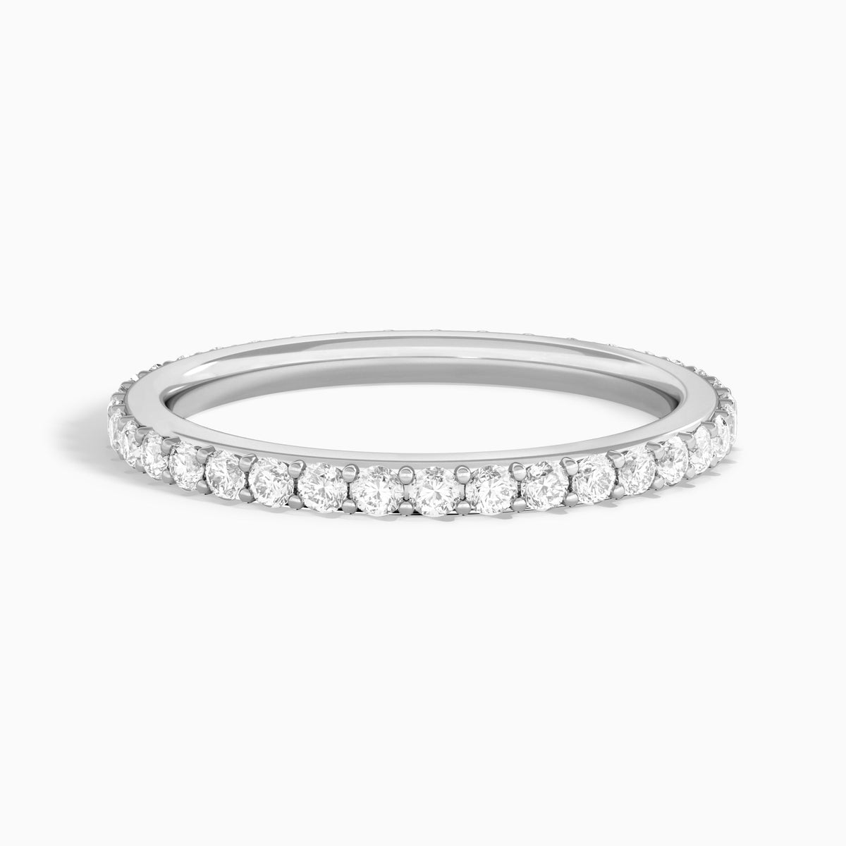Classic Shared Prong Eternity Diamond Ring in Platinum