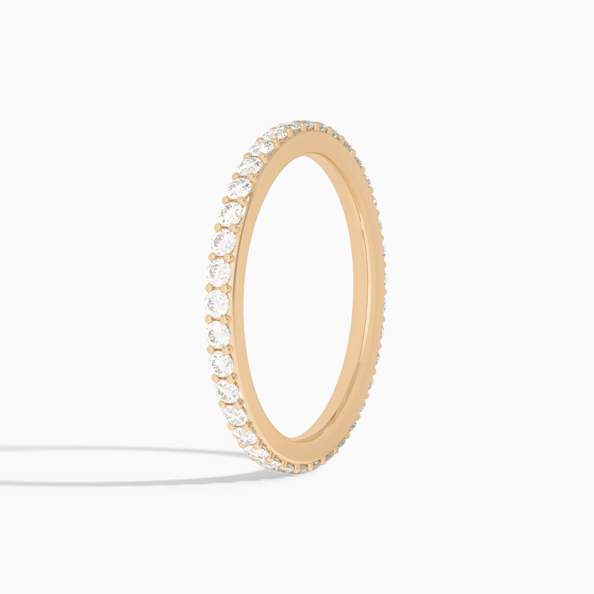 Classic Shared Prong Eternity Diamond Ring in 14K Rose Gold