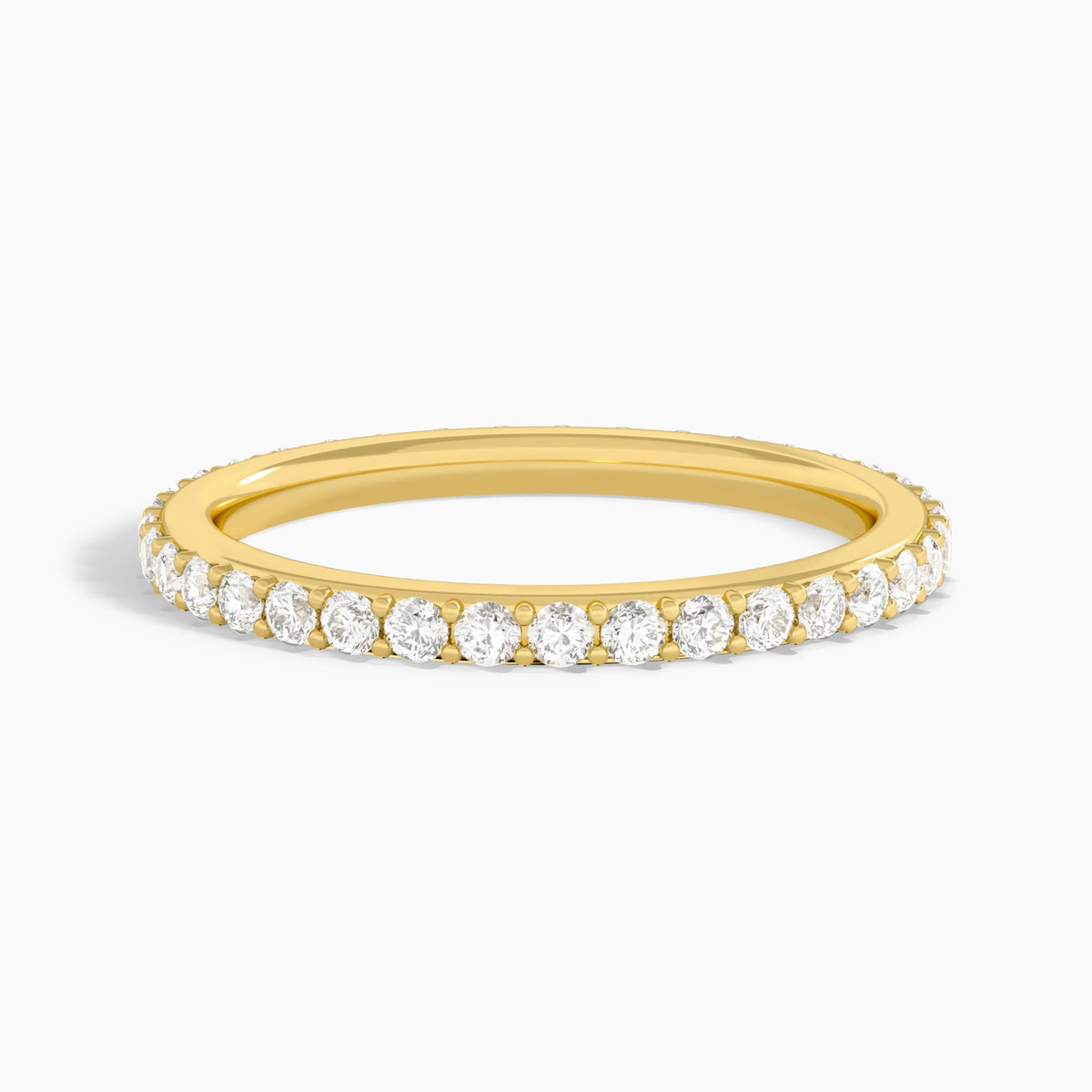 Classic Shared Prong Eternity Diamond Ring in 14K Yellow Gold