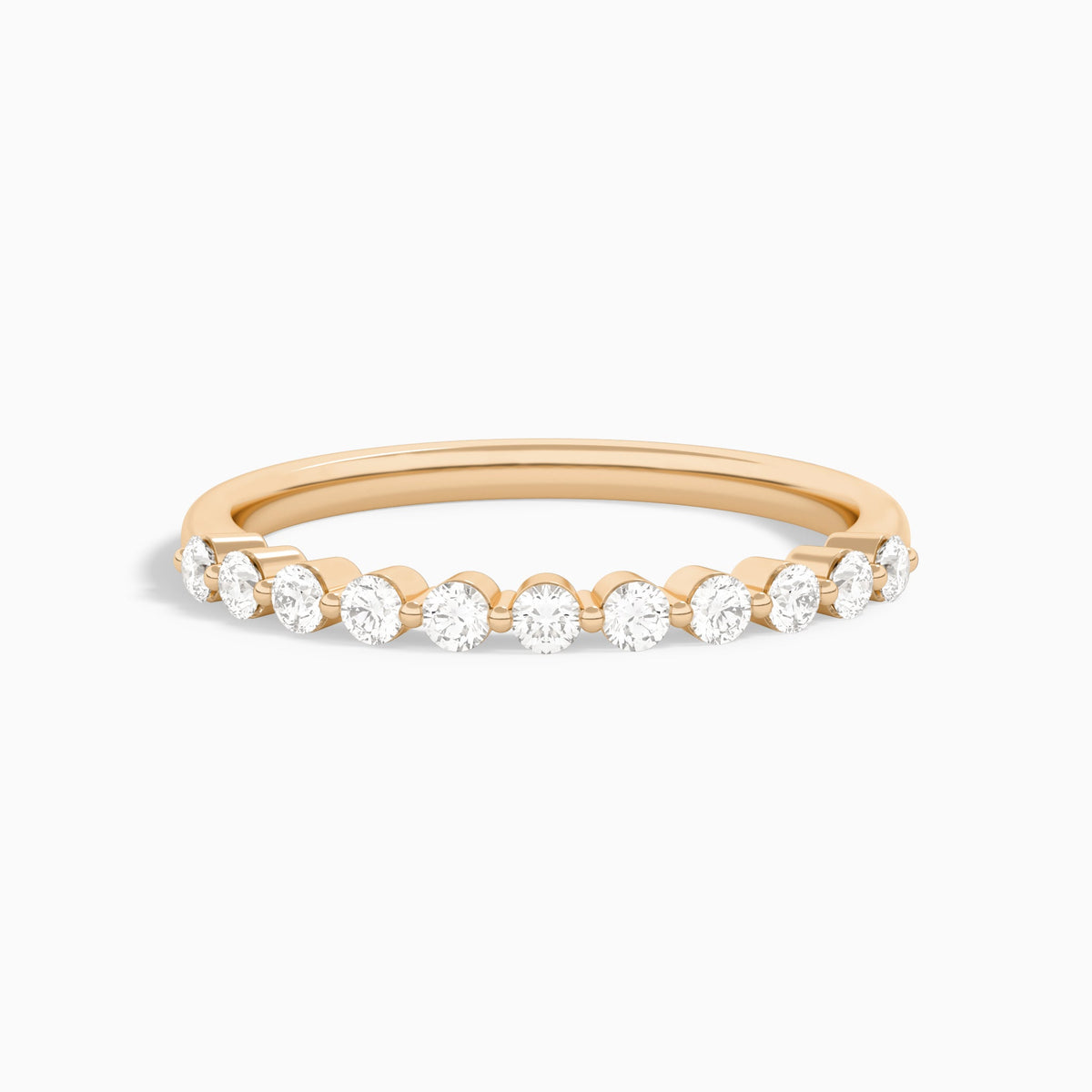 Bezel Set Diamond Ring in 14K Rose Gold