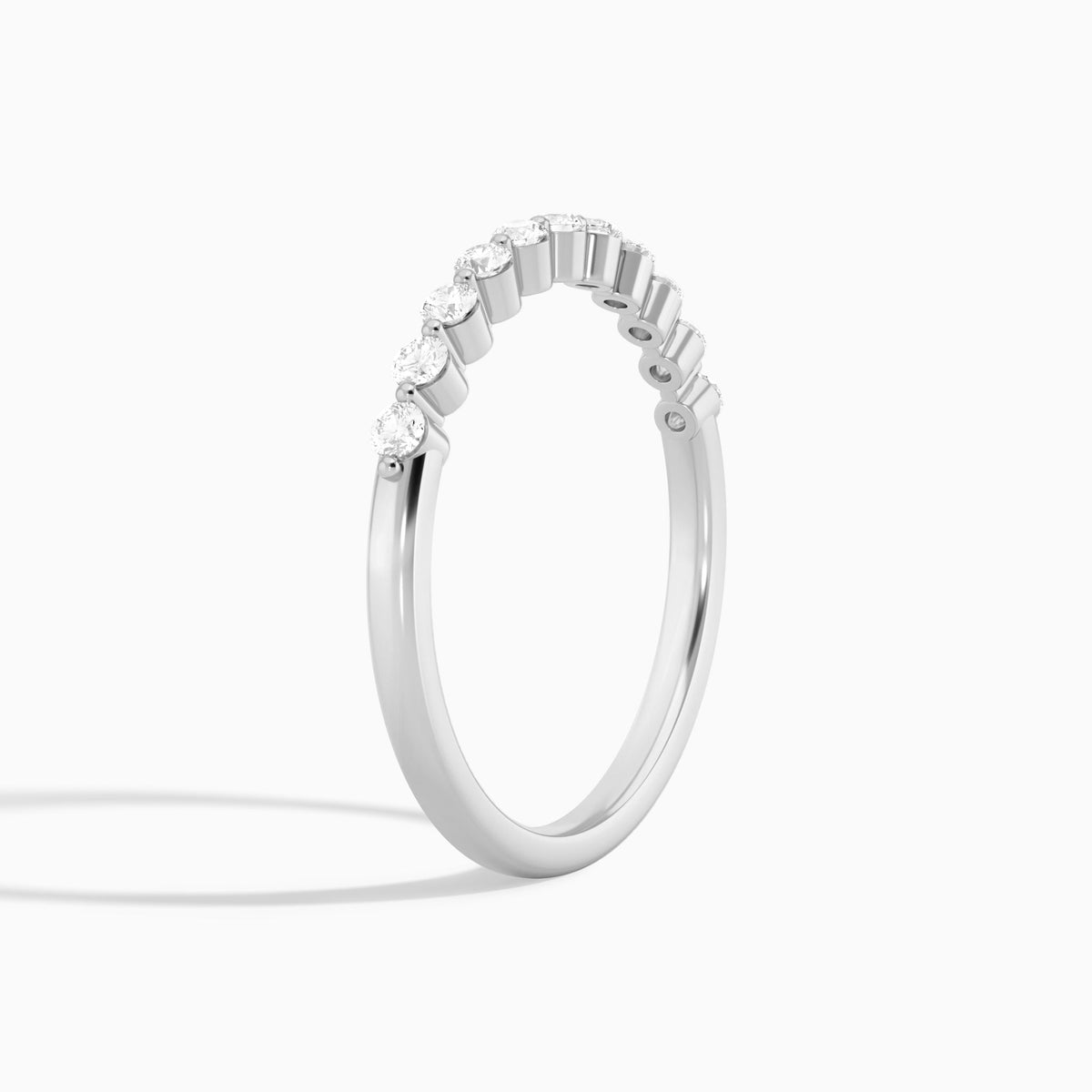 Bezel Set Diamond Ring in 18K White Gold