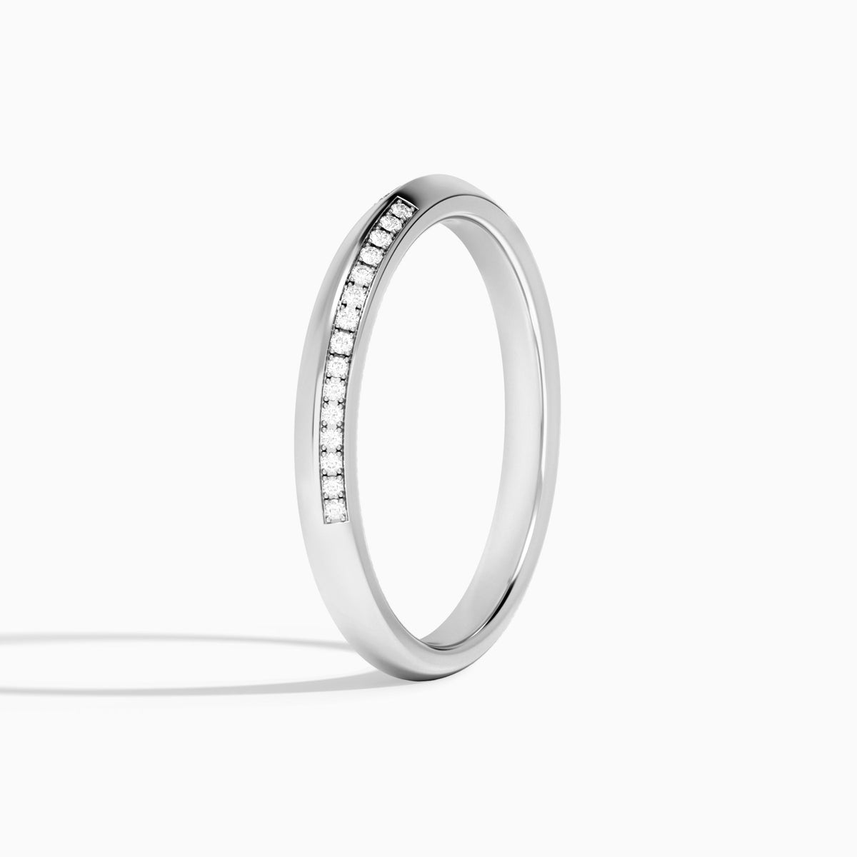 Knife Edge Diamond Wedding Band in 14K White Gold