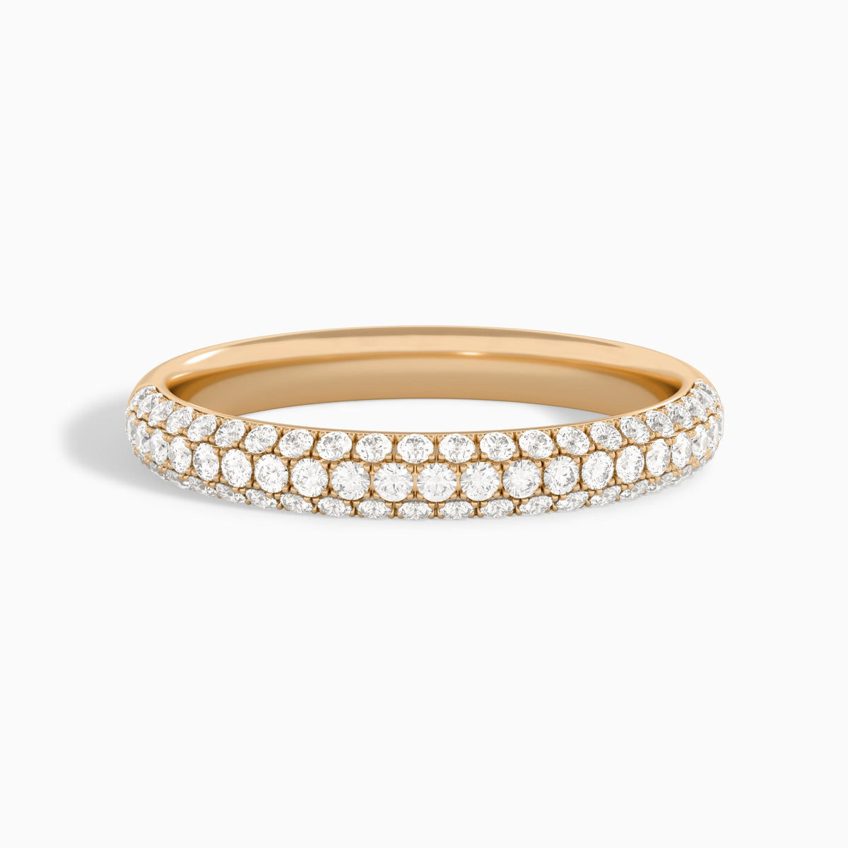Luxe Pave Half Coverage Diamond Ring in 14K Rose Gold