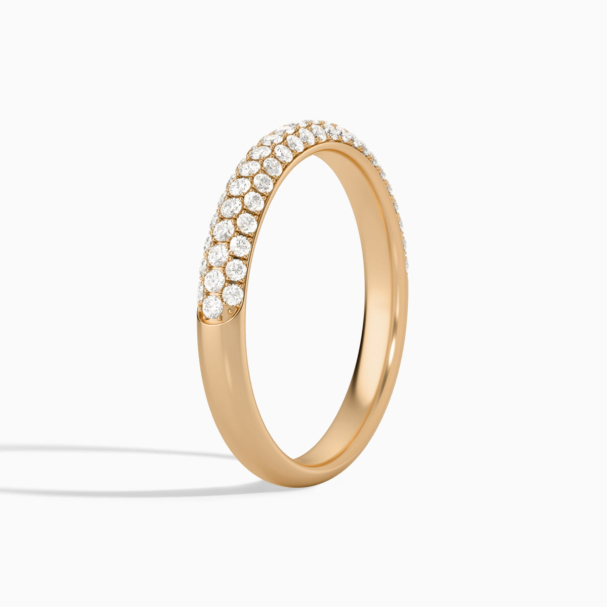 Luxe Pave Half Coverage Diamond Ring in 14K Rose Gold