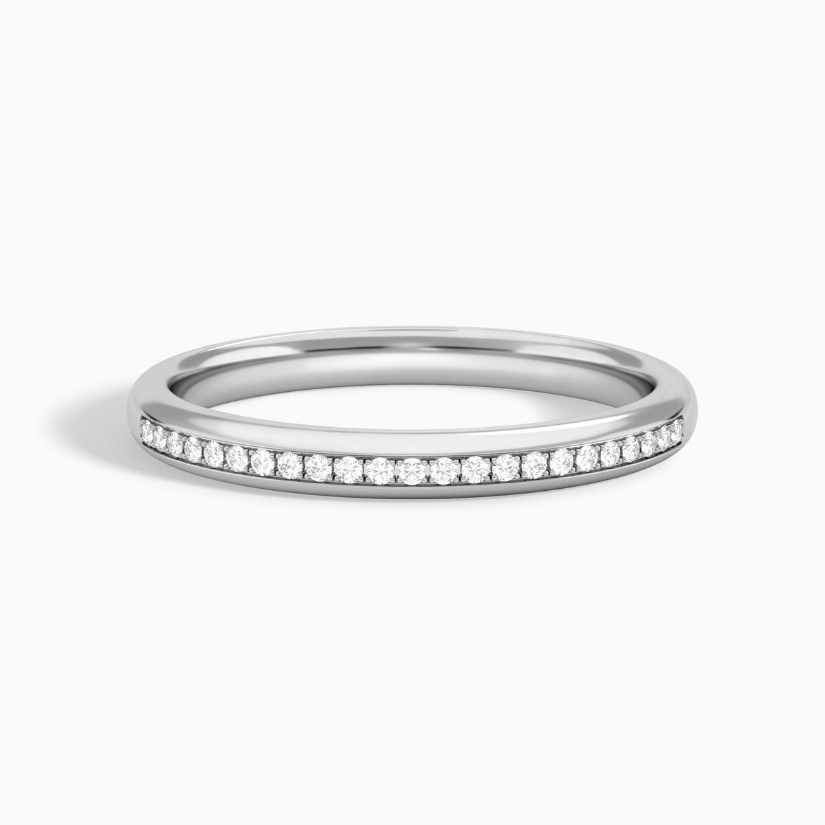 Adorned Channel Set Diamond Ring in Platinum