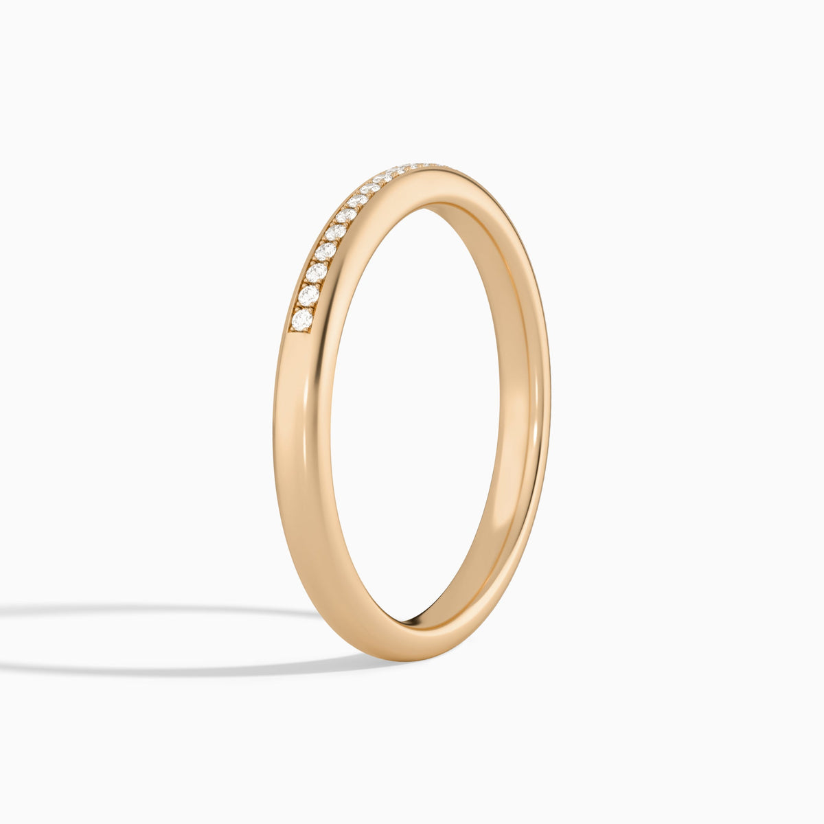 Adorned Channel Set Diamond Ring in 14K Rose Gold
