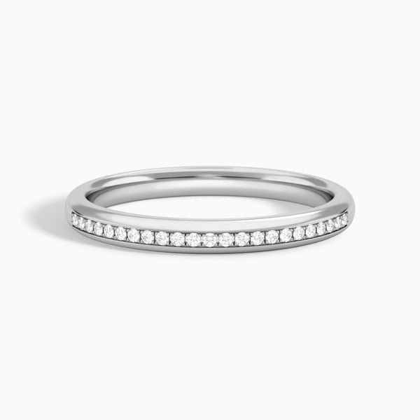 Adorned Channel Set Diamond Ring in 14K White Gold