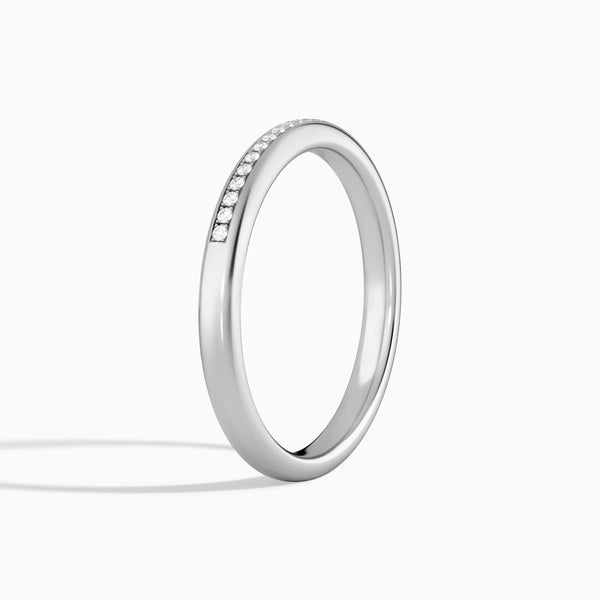 Adorned Channel Set Diamond Ring in 14K White Gold