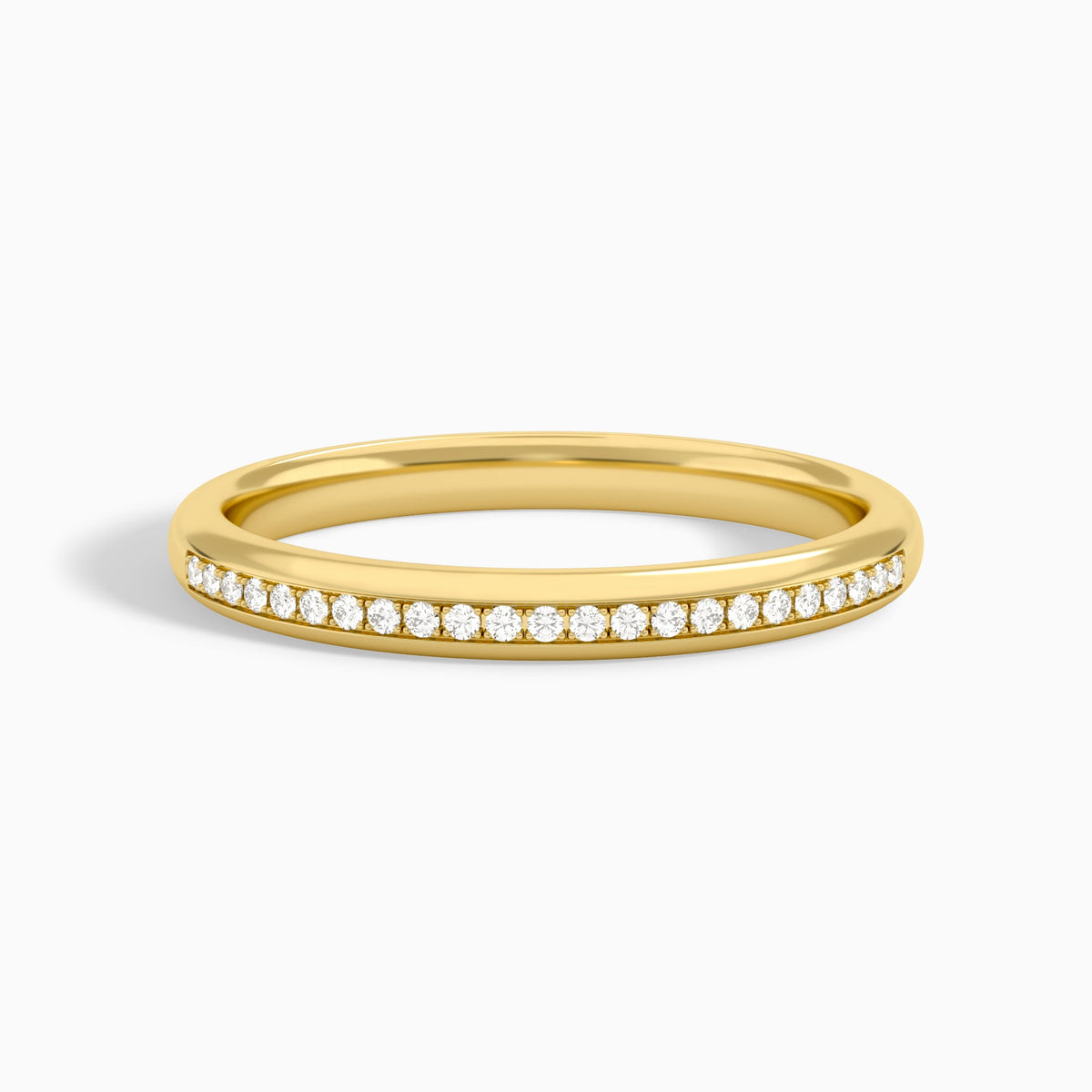 Adorned Channel Set Diamond Ring in 18K Yellow Gold