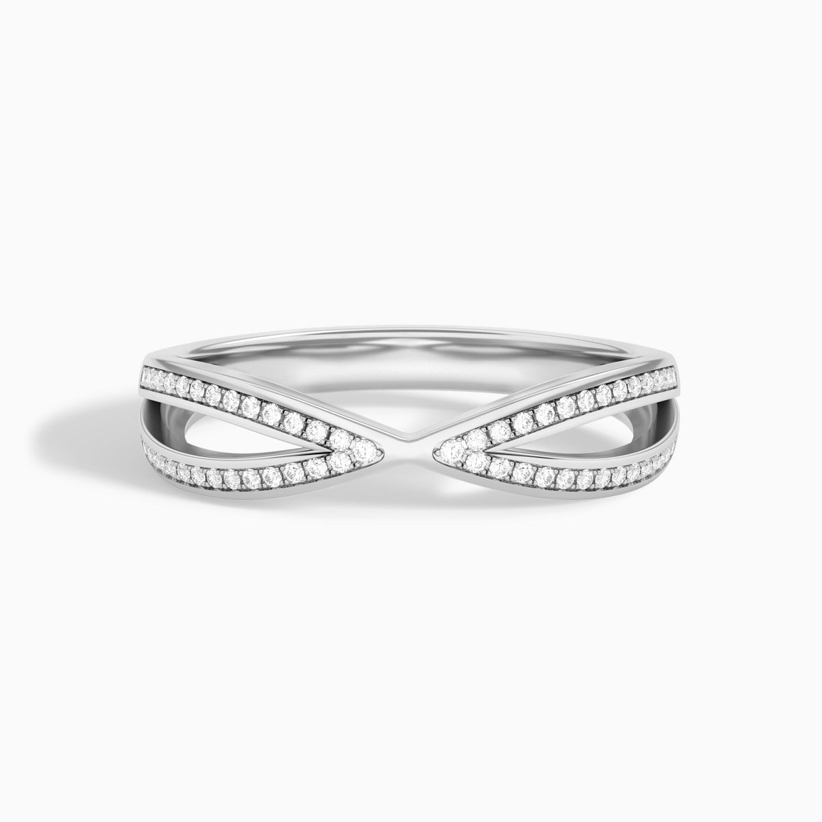 Darcy Crisscross Diamond Ring in Platinum