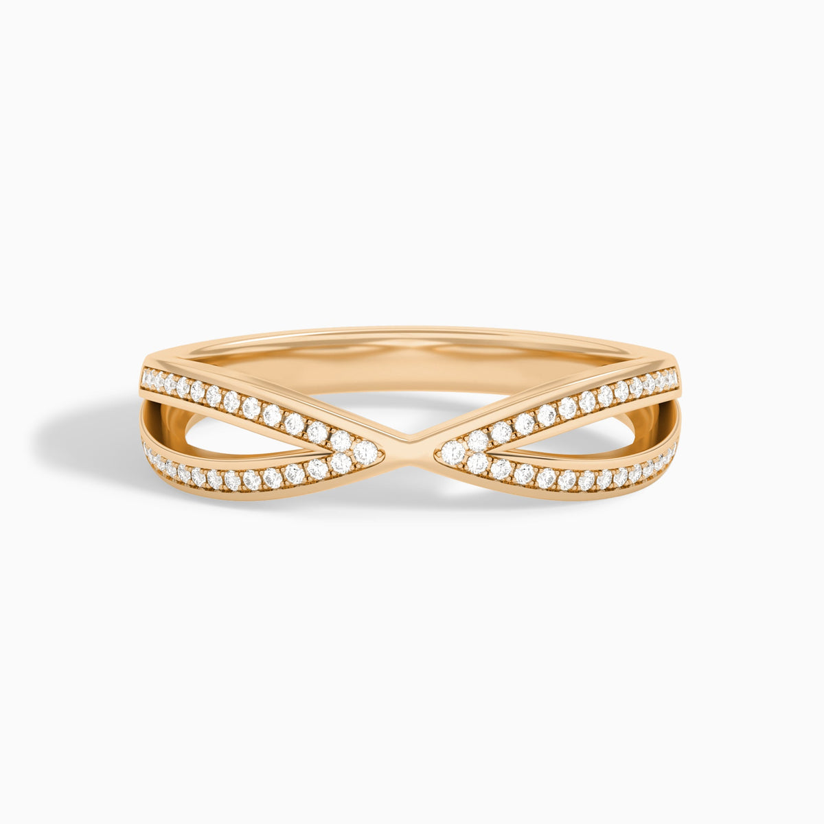 Darcy Crisscross Diamond Ring in 14K Rose Gold