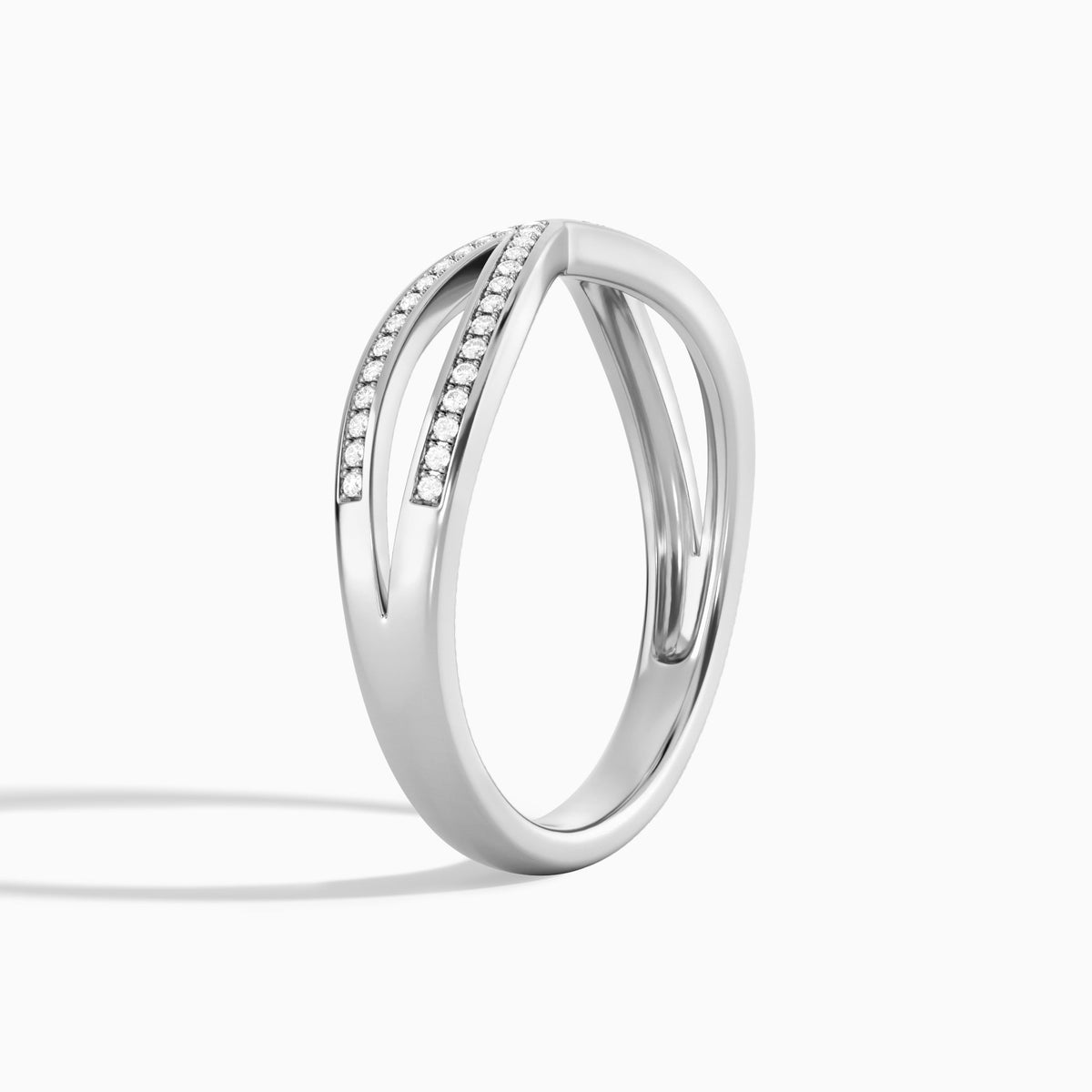 Darcy Crisscross Diamond Ring in 14K White Gold