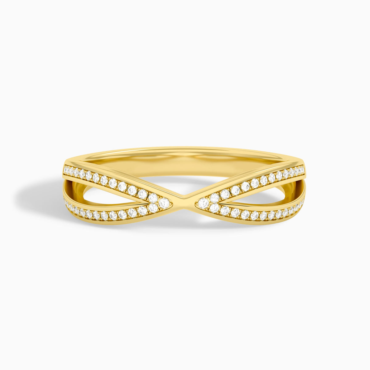 Darcy Crisscross Diamond Ring in 14K Yellow Gold