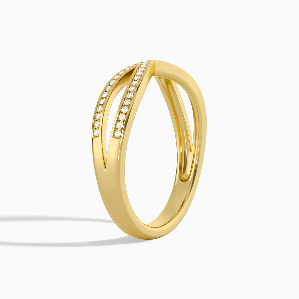 Darcy Crisscross Diamond Ring in 18K Yellow Gold