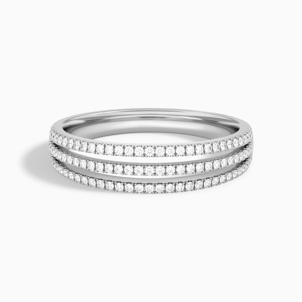 Luxe Triple Split Shank Diamond Ring in 14K White Gold
