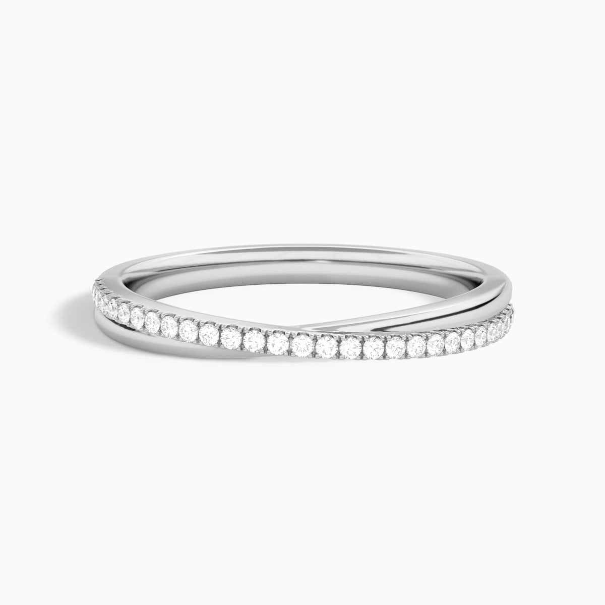 Luxe Crossover Diamond Ring in Platinum