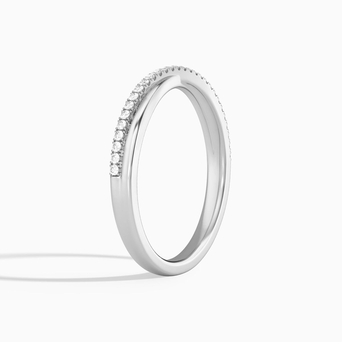 Luxe Crossover Diamond Ring in 14K White Gold