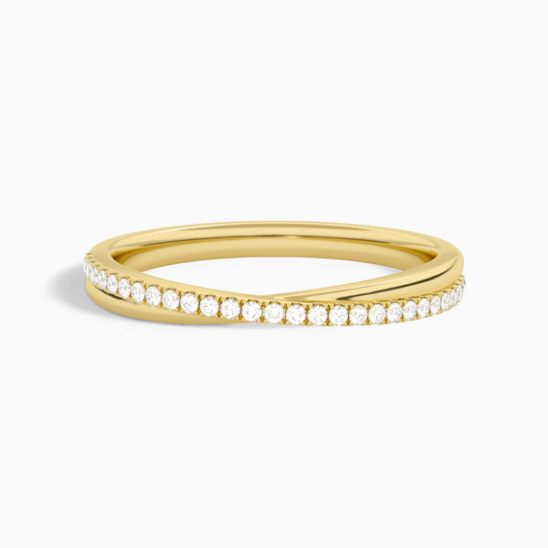 Luxe Crossover Diamond Ring in 14K Yellow Gold