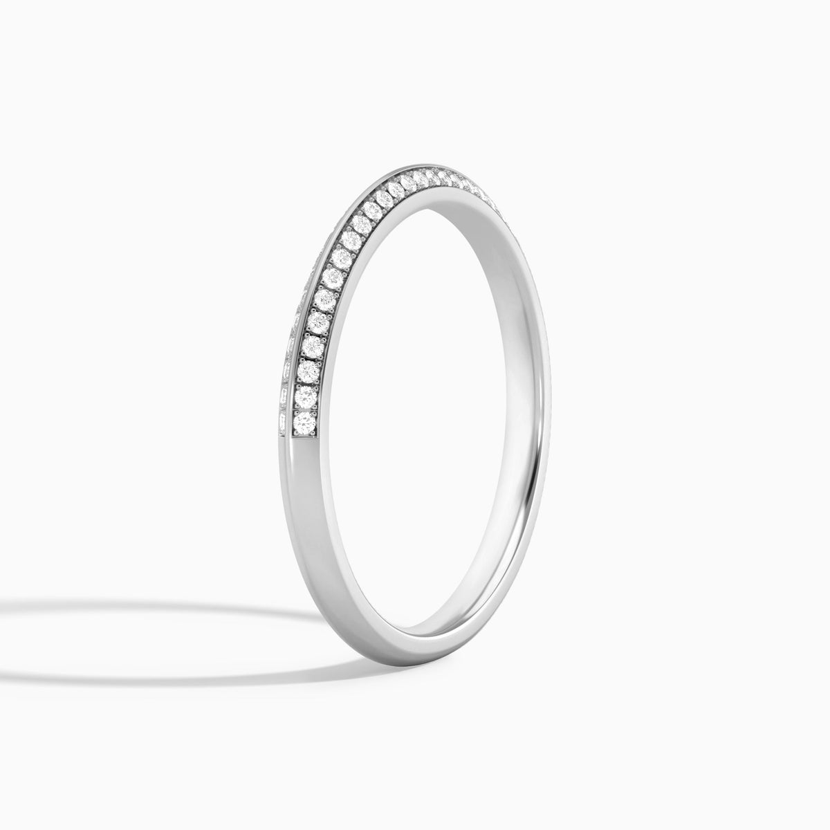 Collette Pave Knife Edge Diamond Ring in Platinum