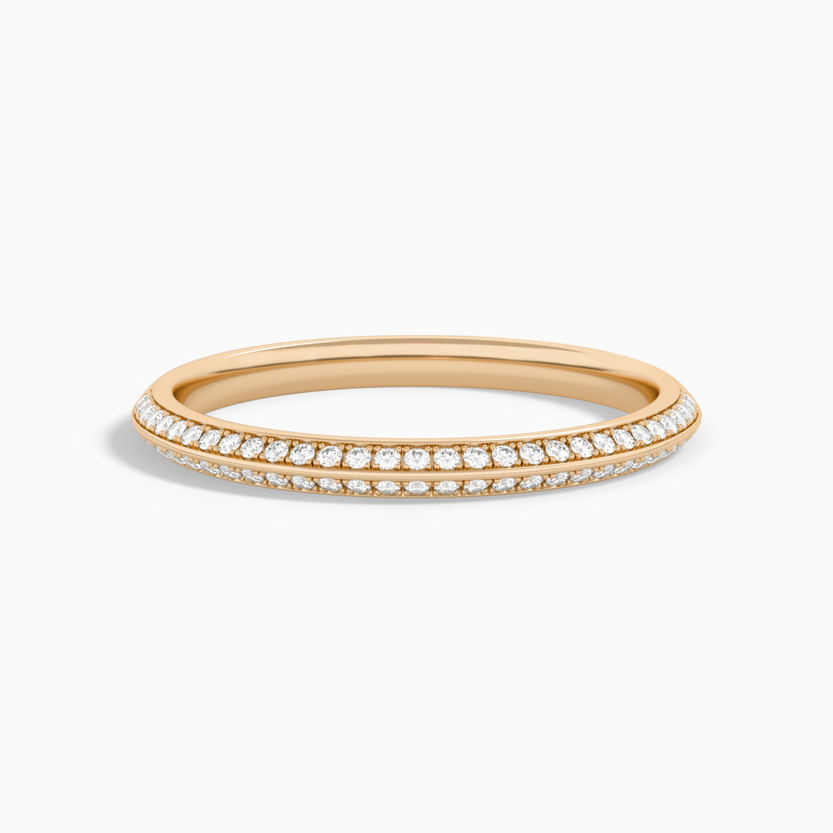 Collette Pave Knife Edge Diamond Ring in 14K Rose Gold