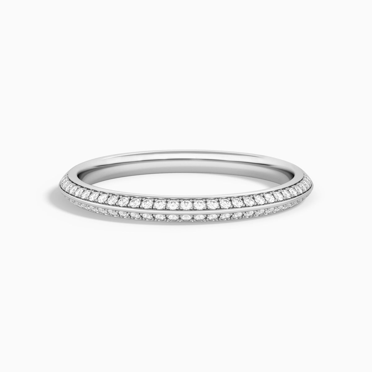 Collette Pave Knife Edge Diamond Ring in 18K White Gold