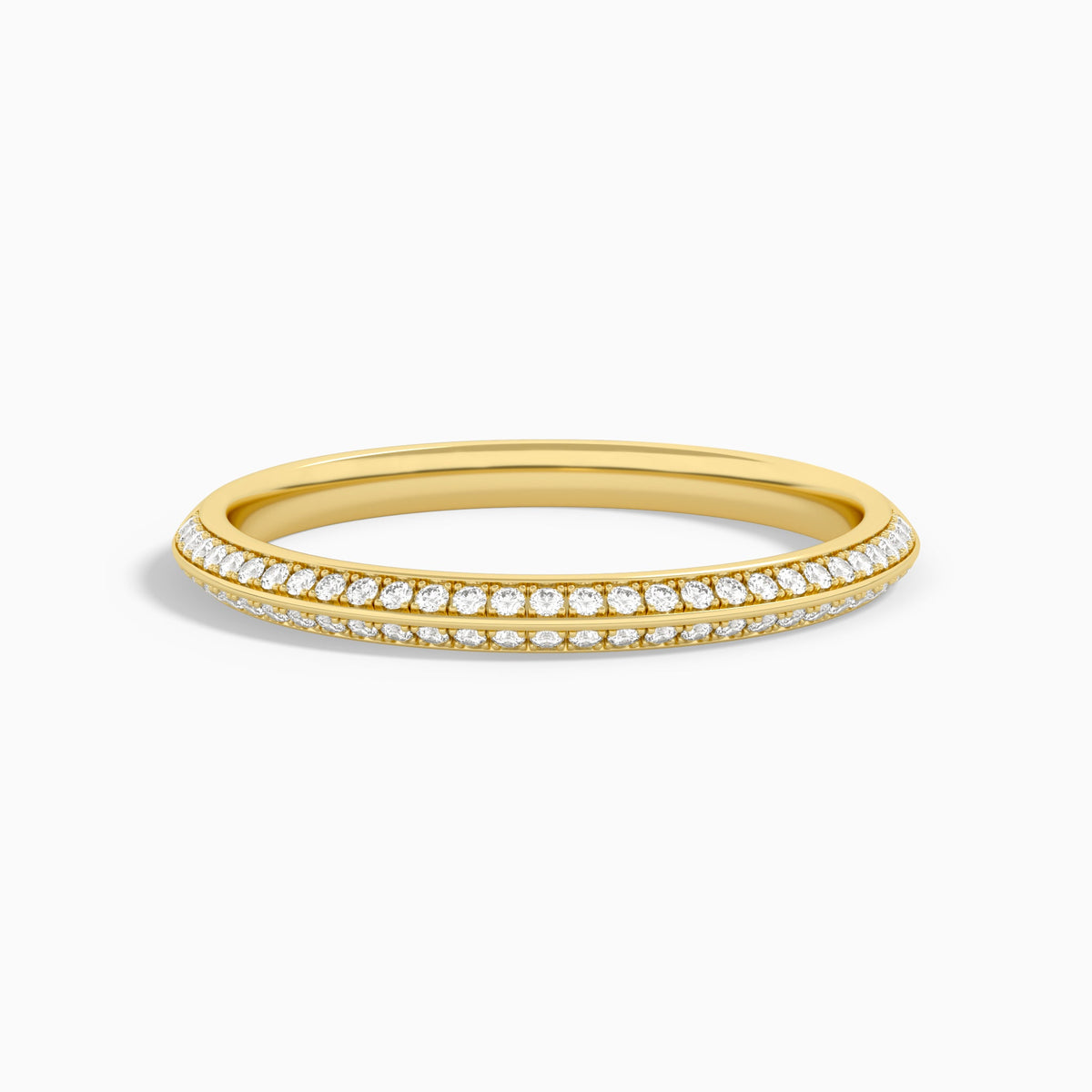 Collette Pave Knife Edge Diamond Ring in 14K Yellow Gold