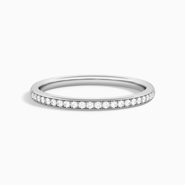 Ariel Channel Set Diamond Ring in 14K White Gold