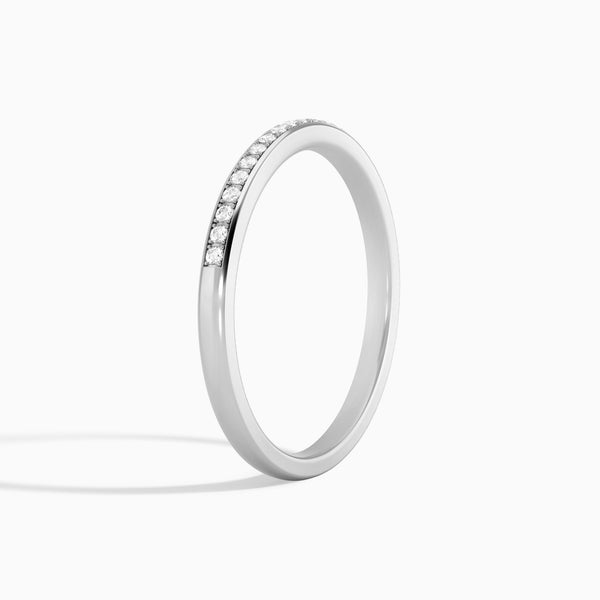 Ariel Channel Set Diamond Ring in 14K White Gold