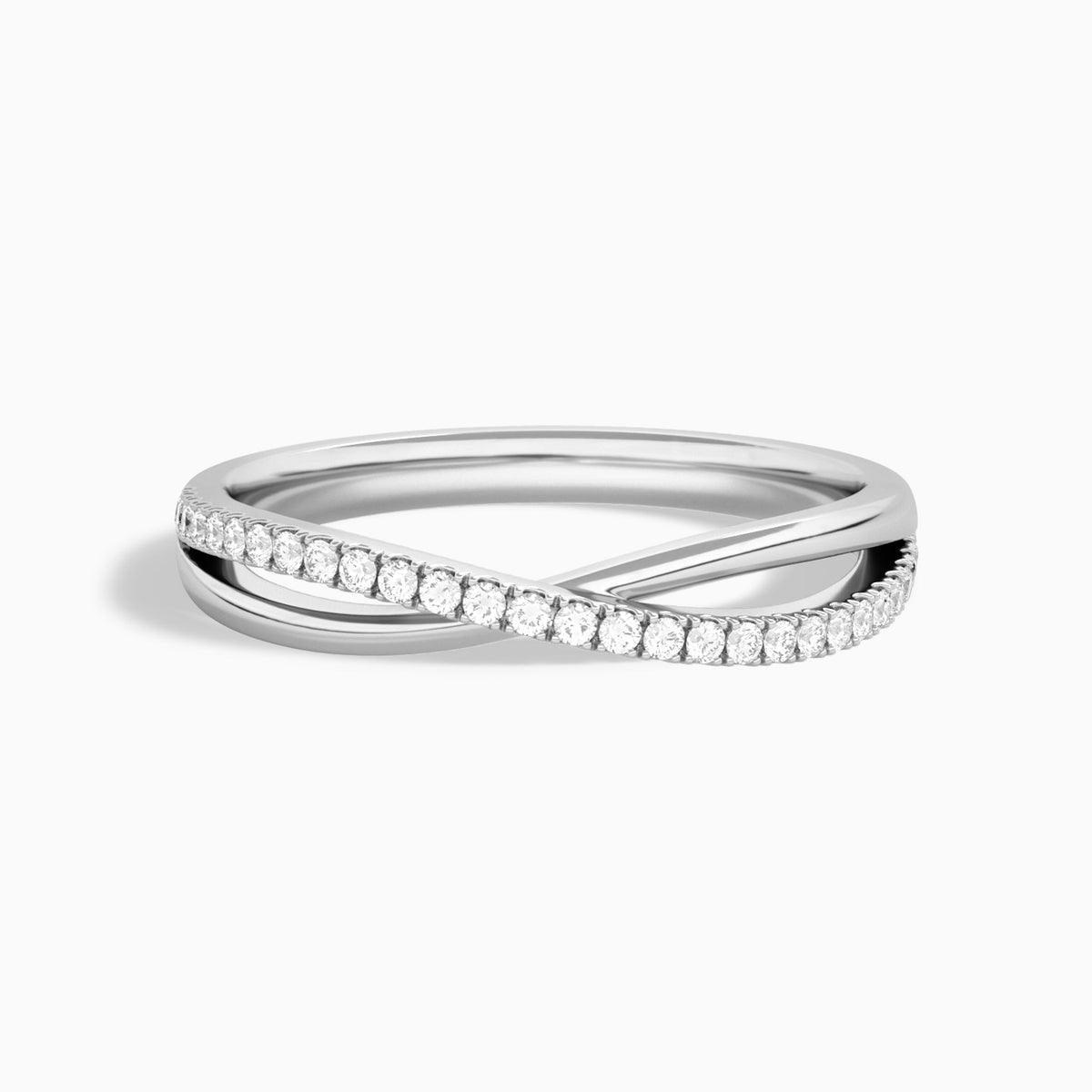 Accented Cross Diamond Ring in Platinum