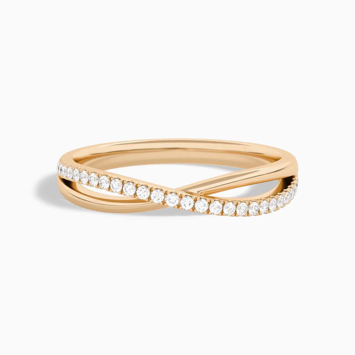 Accented Cross Diamond Ring in 14K Rose Gold