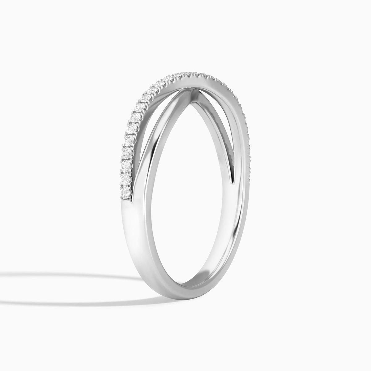 Accented Cross Diamond Ring in 18K White Gold