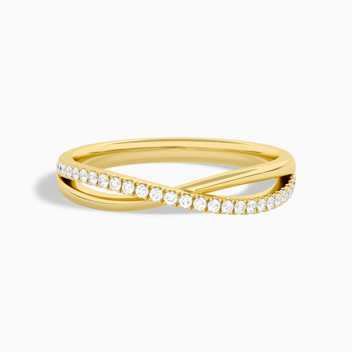 Accented Cross Diamond Ring in 14K Yellow Gold