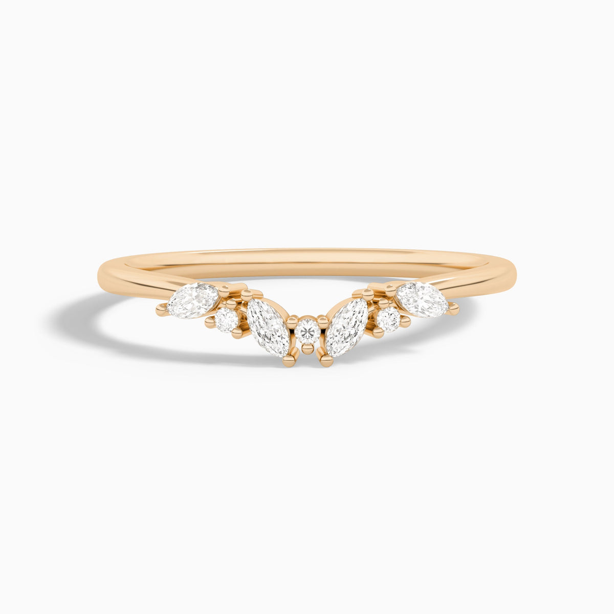 Luxe Marquise and Round Diamond Ring in 14K Rose Gold